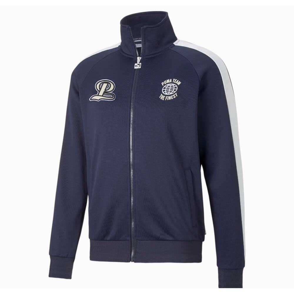 PUMA Team T7 Men's Track Jacket PT Peacoat, 536793 06, Navy Blue, Size Medium